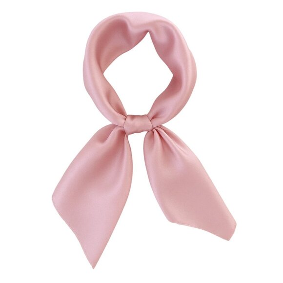Pink Satin Scarf 19x19, Western Cowboy Cowgirl Bandana, Boho Coastal Ranch Wear - Picture 1 of 8